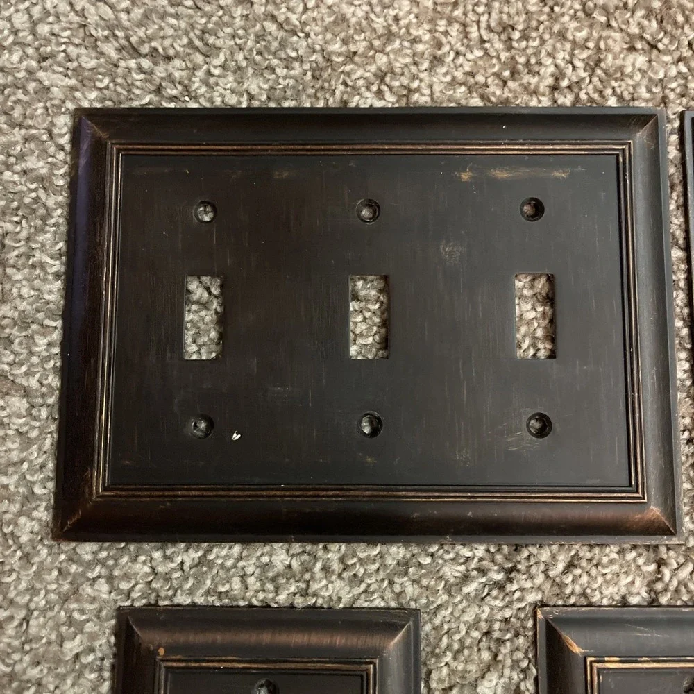 State Star Corp‎ 3 Switch Wall Plate Cover Bronze Copper MCM Triple Switch Block
